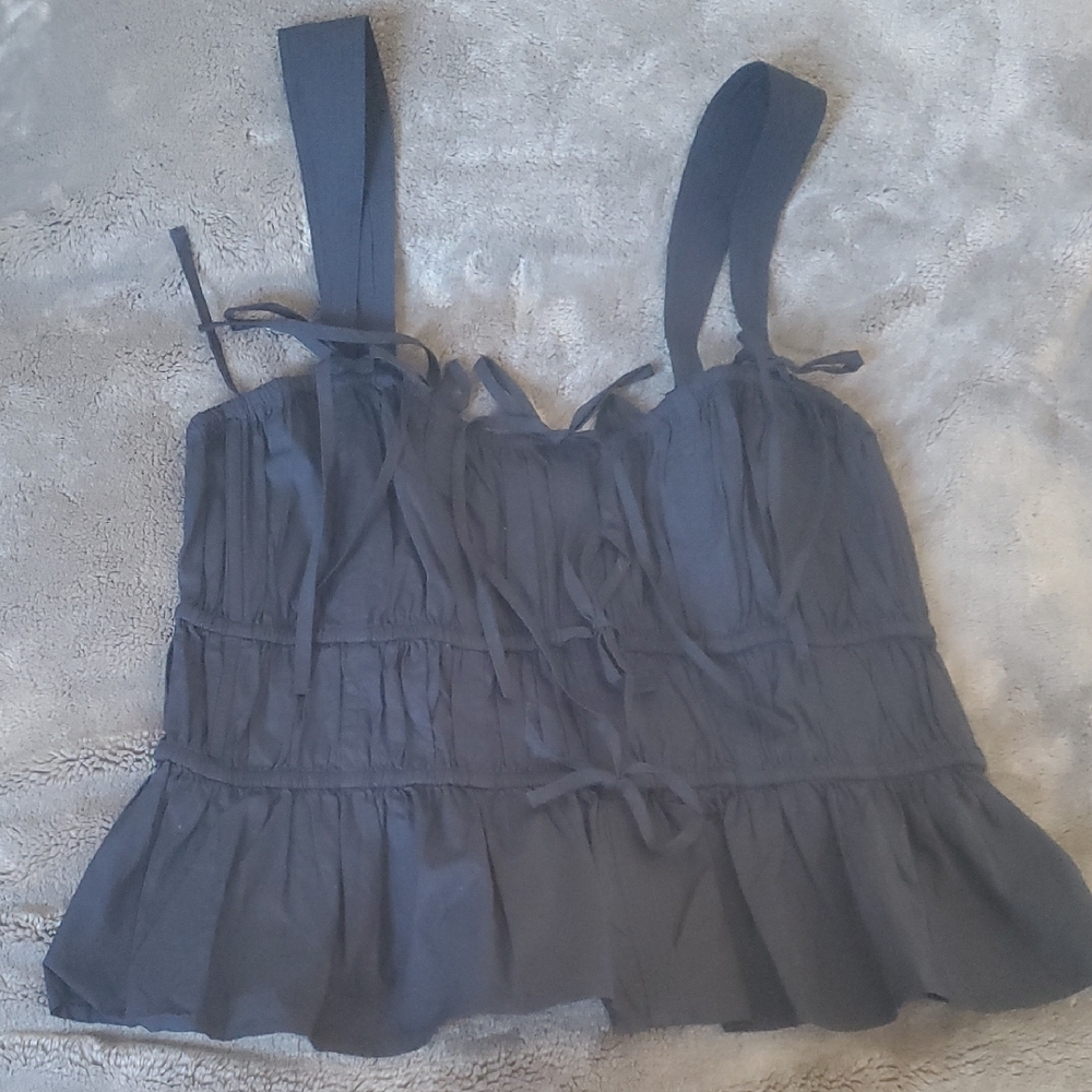 NWOT ULLA JOHNSONLU TIE-FRONT TANK TOP ,SZ:10 - Picture 5 of 14